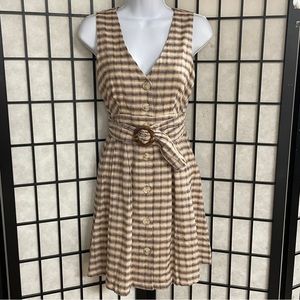 Gilli ladies brown and white striped dress size small